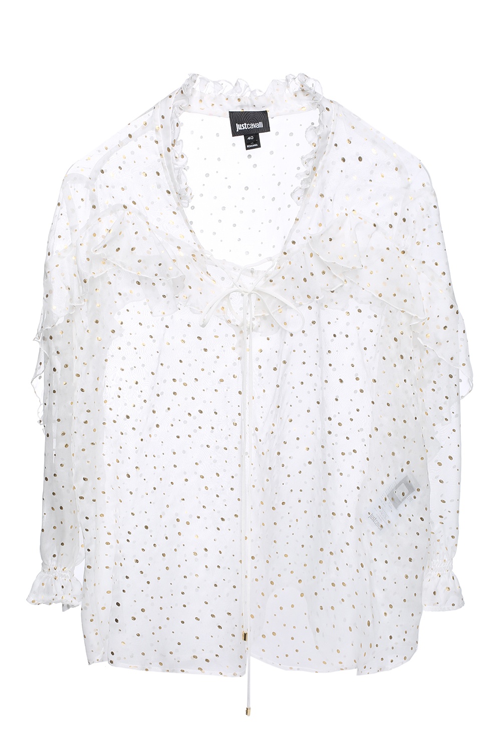 White polka store dot sheer top